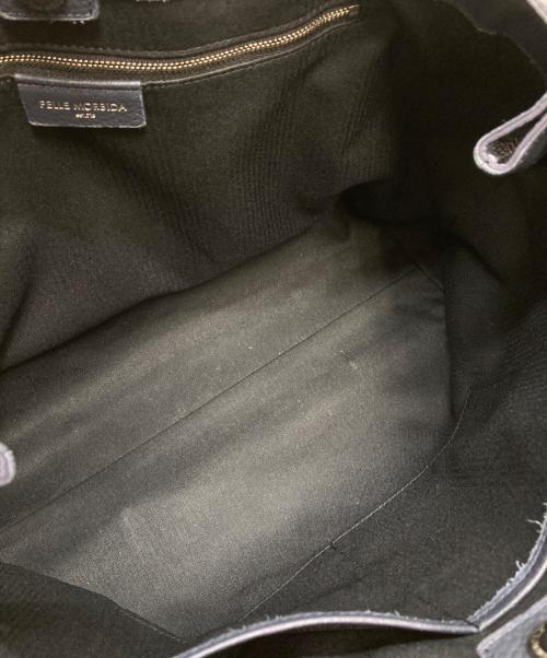 PELLE MORBIDA（ペッレモルビダ）PELLE MORBIDA (ペッレモルビダ) シュリンクレザートートバッグ ネイビーの古着・服飾アイテム