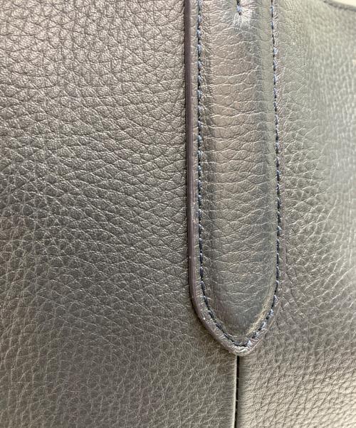 PELLE MORBIDA（ペッレモルビダ）PELLE MORBIDA (ペッレモルビダ) シュリンクレザートートバッグ ネイビーの古着・服飾アイテム