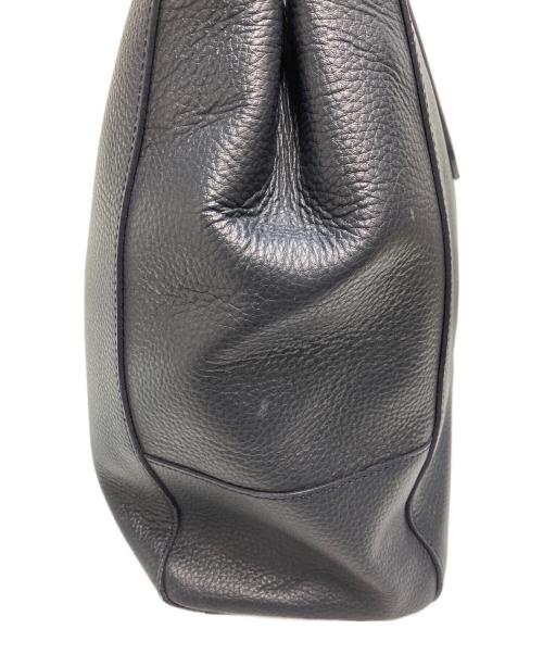 PELLE MORBIDA（ペッレモルビダ）PELLE MORBIDA (ペッレモルビダ) シュリンクレザートートバッグ ネイビーの古着・服飾アイテム