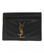 Saint Laurent Parisサンローランパリ）の古着「Vステッチカサンドラロゴカードケース」｜ブラック