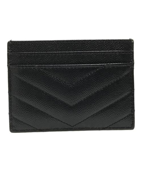 Saint Laurent Paris（サンローランパリ）Saint Laurent Paris (サンローランパリ) Vステッチカサンドラロゴカードケース ブラックの古着・服飾アイテム
