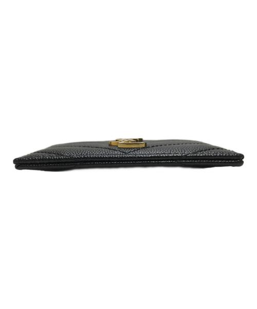 Saint Laurent Paris（サンローランパリ）Saint Laurent Paris (サンローランパリ) Vステッチカサンドラロゴカードケース ブラックの古着・服飾アイテム