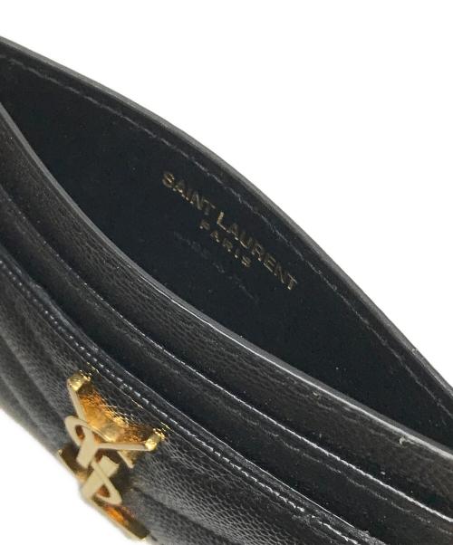 Saint Laurent Paris（サンローランパリ）Saint Laurent Paris (サンローランパリ) Vステッチカサンドラロゴカードケース ブラックの古着・服飾アイテム