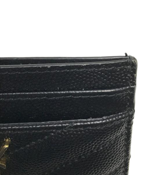 Saint Laurent Paris（サンローランパリ）Saint Laurent Paris (サンローランパリ) Vステッチカサンドラロゴカードケース ブラックの古着・服飾アイテム