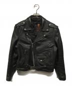 CUIRS LONDONキュイーロンドン）の古着「ダブルライダースジャケット」｜ブラック