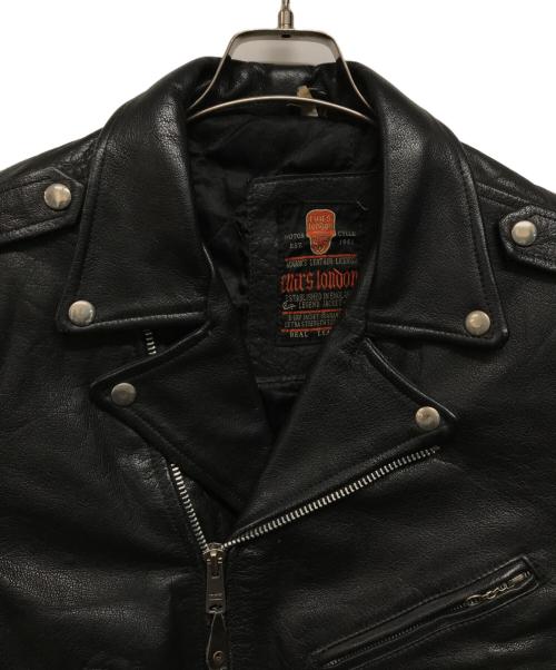 CUIRS LONDON（キュイーロンドン）CUIRS LONDON (キュイーロンドン) ダブルライダースジャケット ブラック サイズ:不明(下記参照)の古着・服飾アイテム