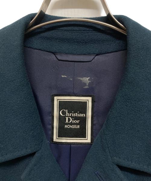 Christian Dior（クリスチャン ディオール）Christian Dior (クリスチャン ディオール) カシミヤステンカラーコート グリーン サイズ:Mの古着・服飾アイテム