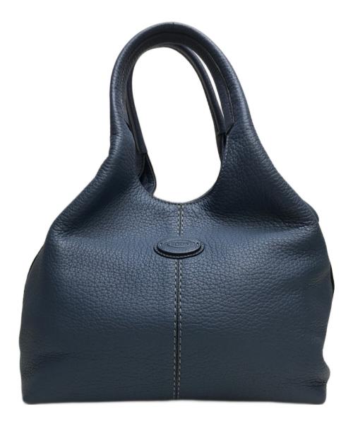 TOD'S（トッズ）TOD'S (トッズ) サイドジップレザーハンドバッグ ネイビーの古着・服飾アイテム