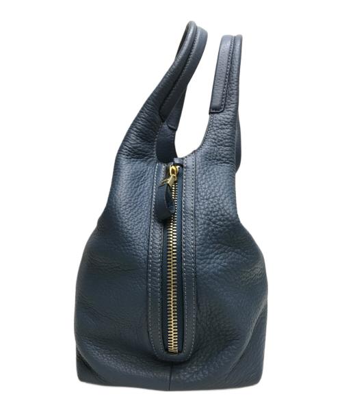 TOD'S（トッズ）TOD'S (トッズ) サイドジップレザーハンドバッグ ネイビーの古着・服飾アイテム