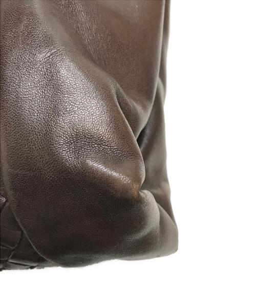 BOTTEGA VENETA（ボッテガベネタ）BOTTEGA VENETA (ボッテガベネタ) イントレチャートトートバッグ ブラウンの古着・服飾アイテム