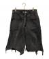 Filth（フィルス）の古着「FRONT ZIP BAGGY DENIM SHORTS」｜ブラック