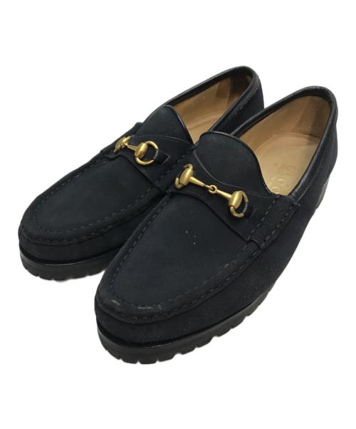 GUCCI（グッチ）GUCCI (グッチ) ホースビットローファー ネイビー サイズ:SIZE 4 1/2の古着・服飾アイテム