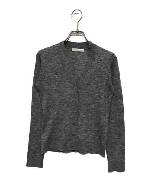 ebure（エブール）ebure (エブール) シアーリブハイゲージ Vネックカーディガン グレー サイズ:-の古着・服飾アイテム