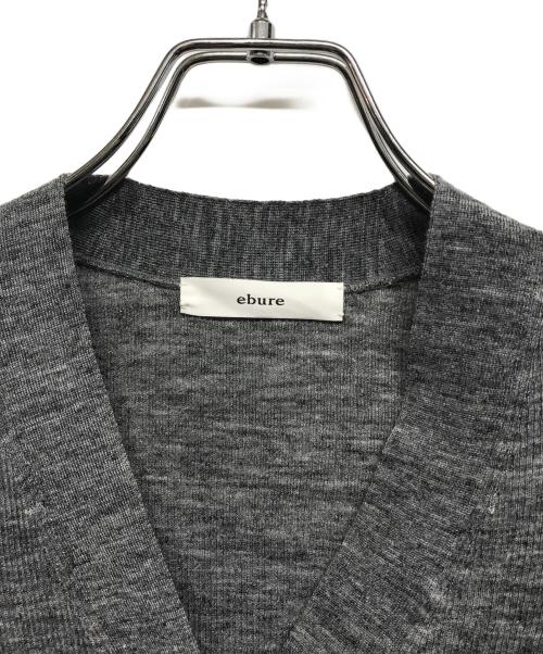 ebure（エブール）ebure (エブール) シアーリブハイゲージ Vネックカーディガン グレー サイズ:-の古着・服飾アイテム