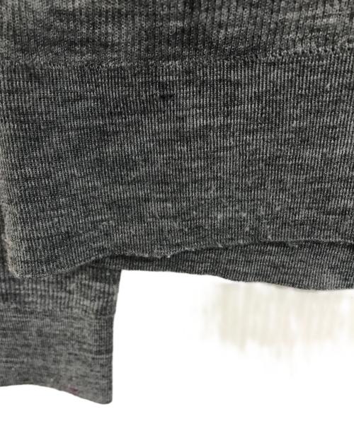 ebure（エブール）ebure (エブール) シアーリブハイゲージ Vネックカーディガン グレー サイズ:-の古着・服飾アイテム