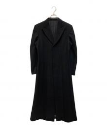 Jean Paul Gaultier homme（ジャンポールゴルチェオム）の古着「アンゴラウールピークドラペルマキシコート」｜ブラック