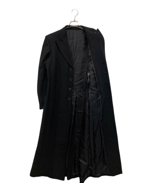 Jean Paul Gaultier homme（ジャンポールゴルチェオム）Jean Paul Gaultier homme (ジャンポールゴルチェオム) アンゴラウールピークドラペルマキシコート ブラック サイズ:SIZE 48の古着・服飾アイテム