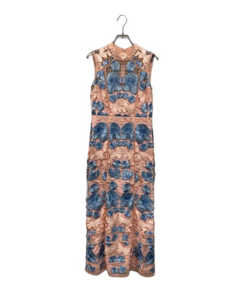 MARCHESA NOTTE（マルケッサノッテ）MARCHESA NOTTE (マルケッサノッテ) ノースリーブレースワンピース ピンク サイズ:Mの古着・服飾アイテム