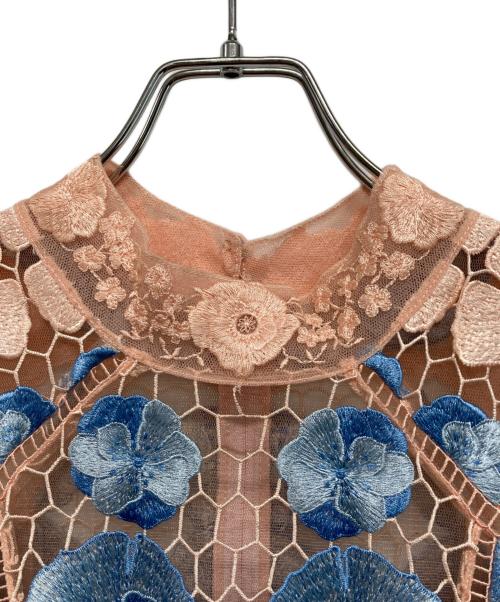 MARCHESA NOTTE（マルケッサノッテ）MARCHESA NOTTE (マルケッサノッテ) ノースリーブレースワンピース ピンク サイズ:Mの古着・服飾アイテム