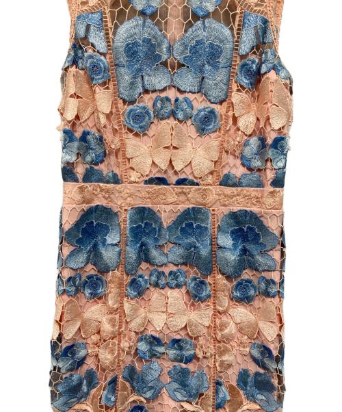 MARCHESA NOTTE（マルケッサノッテ）MARCHESA NOTTE (マルケッサノッテ) ノースリーブレースワンピース ピンク サイズ:Mの古着・服飾アイテム