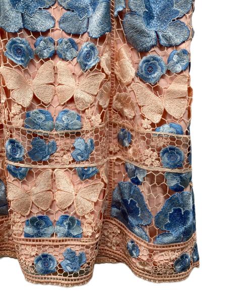 MARCHESA NOTTE（マルケッサノッテ）MARCHESA NOTTE (マルケッサノッテ) ノースリーブレースワンピース ピンク サイズ:Mの古着・服飾アイテム