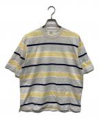 everyoneエブリワン）の古着「25SS Multi border short sleeve tee「マルチ・ボーダー・ショート・スリーブ・ティー」」｜ベージュ×ネイビー