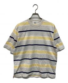 everyone（エブリワン）の古着「25SS Multi border short sleeve tee「マルチ・ボーダー・ショート・スリーブ・ティー」」｜ベージュ×ネイビー