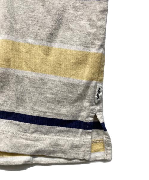 everyone（エブリワン）everyone (エブリワン) 25SS Multi border short sleeve tee「マルチ・ボーダー・ショート・スリーブ・ティー」 ベージュ×ネイビー サイズ:Sの古着・服飾アイテム