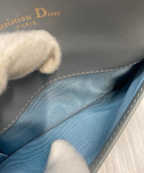 Christian Dior（クリスチャン ディオール）Christian Dior (クリスチャン ディオール) Saddle Cosmos ジップカードホルダー スカイブルーの古着・服飾アイテム