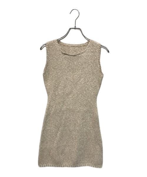 darich（ダーリッチ）darich (ダーリッチ) シャーベットアンサンブルニットミニワンピース ベージュ サイズ:Free 未使用品の古着・服飾アイテム