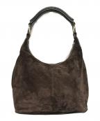 MIU MIUミュウミュウ）の古着「エンボスロゴ スエードワンショルダーバッグ」｜ブラウン