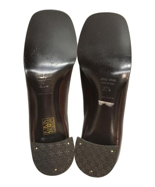 MIU MIU（ミュウミュウ）MIU MIU (ミュウミュウ) コインローファー ブラウン サイズ: 23.5cmの古着・服飾アイテム