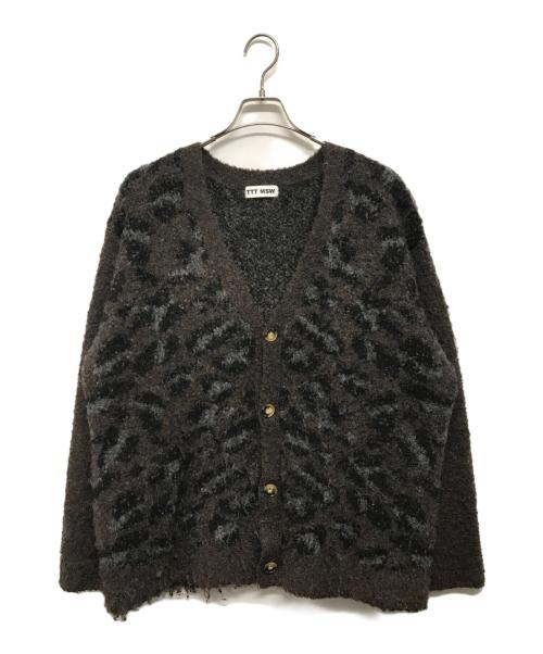 TTT MSW（ティー モダンストリートウェア）TTT MSW (ティー モダンストリートウェア) leopard knit cardigan ブラウン サイズ:XLの古着・服飾アイテム