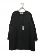 Plageプラージュ）の古着「Satin Round-Neck コート」｜ブラック