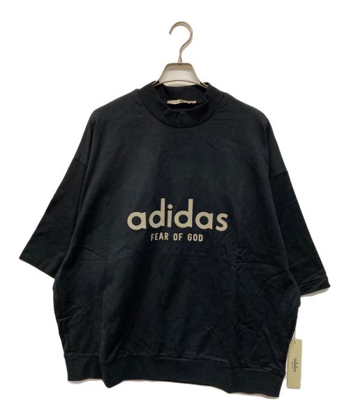 adidas（アディダス）adidas (アディダス) Fear Of God (フィア・オブ・ゴッド) Heavy Jersey 3/4 Mock Tee ブラック サイズ:Lの古着・服飾アイテム