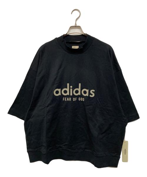 adidas（アディダス）adidas (アディダス) FEAR OF GOD (フィア・オブ・ゴッド) Heavy Jersey 3/4 Mock Tee ブラック サイズ:XLの古着・服飾アイテム