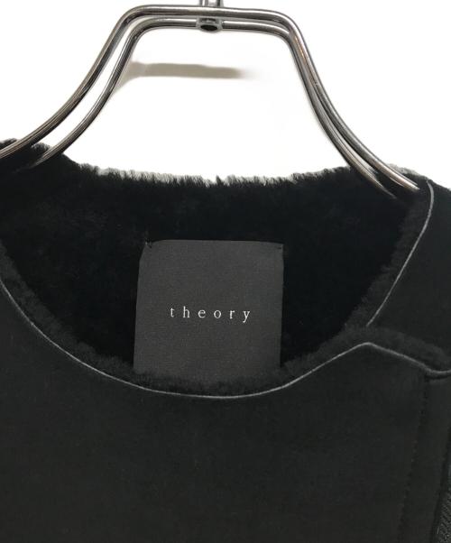 theory（セオリー）theory (セオリー) ノーカラームートンコート ブラック サイズ:xsの古着・服飾アイテム