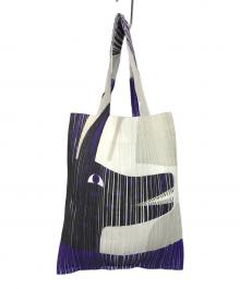 PLEATS PLEASE×Kazumasa NAGAI（プリーツプリーズ×カズマサ ナガイ）の古着「トートバッグ」｜ホワイト×ネイビー