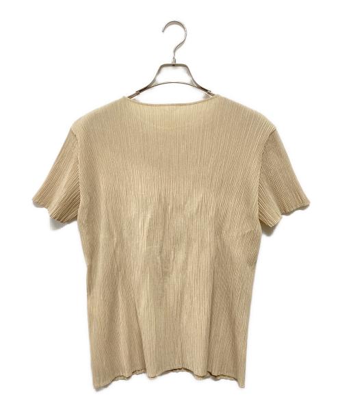 ISSEY MIYAKE（イッセイミヤケ）ISSEY MIYAKE (イッセイミヤケ) 半袖プリーツカットソー ベージュ サイズ:SIZE Lの古着・服飾アイテム