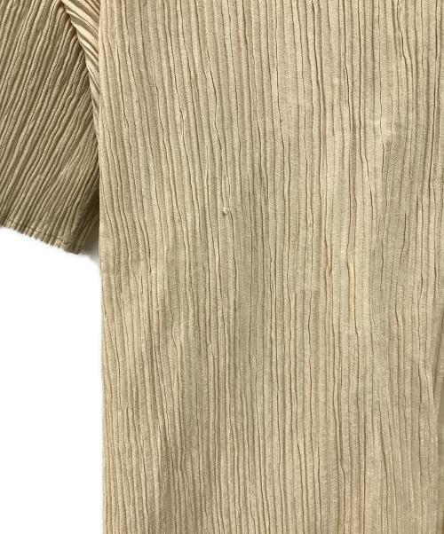 ISSEY MIYAKE（イッセイミヤケ）ISSEY MIYAKE (イッセイミヤケ) 半袖プリーツカットソー ベージュ サイズ:SIZE Lの古着・服飾アイテム