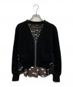 sacai×INTERSTELLARサカイ×）の古着「INTERSTELLAR Knit Cardigan(インターステラー ニット カーディガン)」｜ブラック