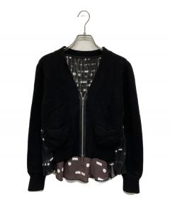 中古・古着通販】sacai (サカイ) ドッキングライダースニット ネイビー