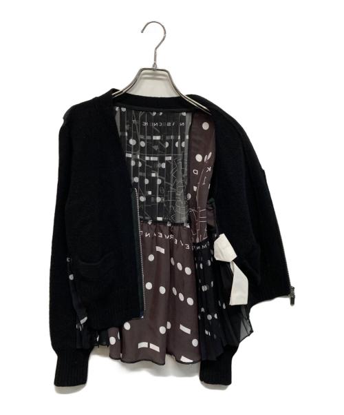 sacai（サカイ）sacai (サカイ) INTERSTELLAR INTERSTELLAR Knit Cardigan(インターステラー ニット カーディガン) ブラック サイズ:SIZE 1の古着・服飾アイテム