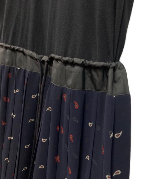 sacai（サカイ）sacai (サカイ) プリーツ切替ワンピース ブラック サイズ:1の古着・服飾アイテム