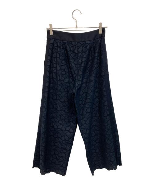 DRAWER（ドゥロワー）Drawer (ドゥロワー) フラワーレースパンツ ネイビー サイズ:36の古着・服飾アイテム