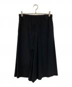 HELMUT LANGヘルムートラング）の古着「PULL ON CLT SATN BCK CRP(、プルオン・キュロット・サテン・バック・クロップド)ガウチョパンツ」｜ブラック