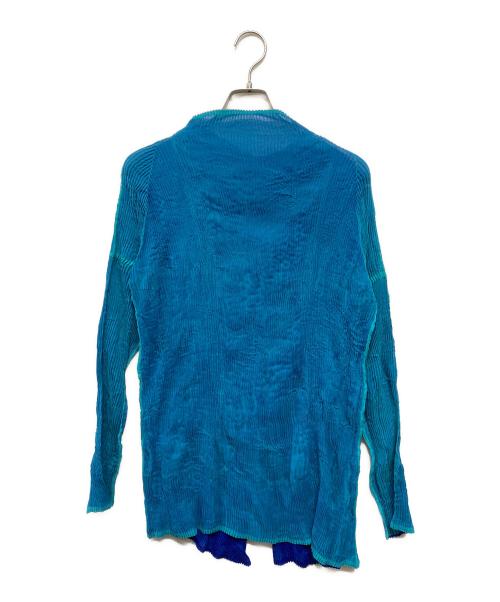 ISSEY MIYAKE（イッセイミヤケ）ISSEY MIYAKE (イッセイミヤケ) プリーツカーディガン ブルー サイズ:SIZE 2の古着・服飾アイテム