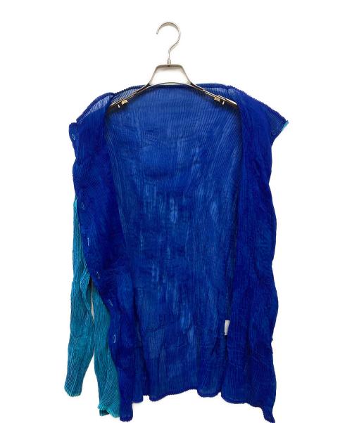 ISSEY MIYAKE（イッセイミヤケ）ISSEY MIYAKE (イッセイミヤケ) プリーツカーディガン ブルー サイズ:SIZE 2の古着・服飾アイテム