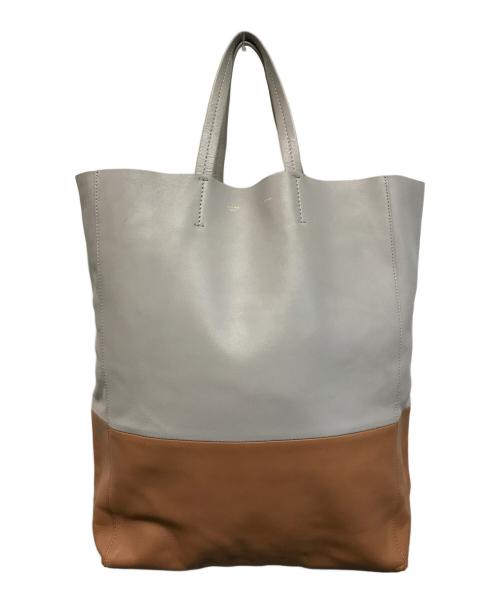 CELINE（セリーヌ）CELINE (セリーヌ) Horizontal CABAS ホリゾンタル カバ トートバッグ グレー×ブラウンの古着・服飾アイテム