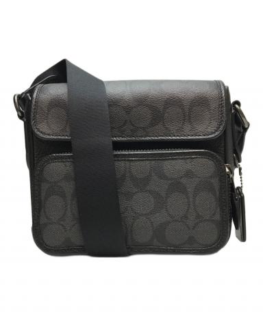 COACH ブラック ボディバッグ 中古品 中古・古着通販】COACH (コーチ) シグネチャーフラップクロスボディ